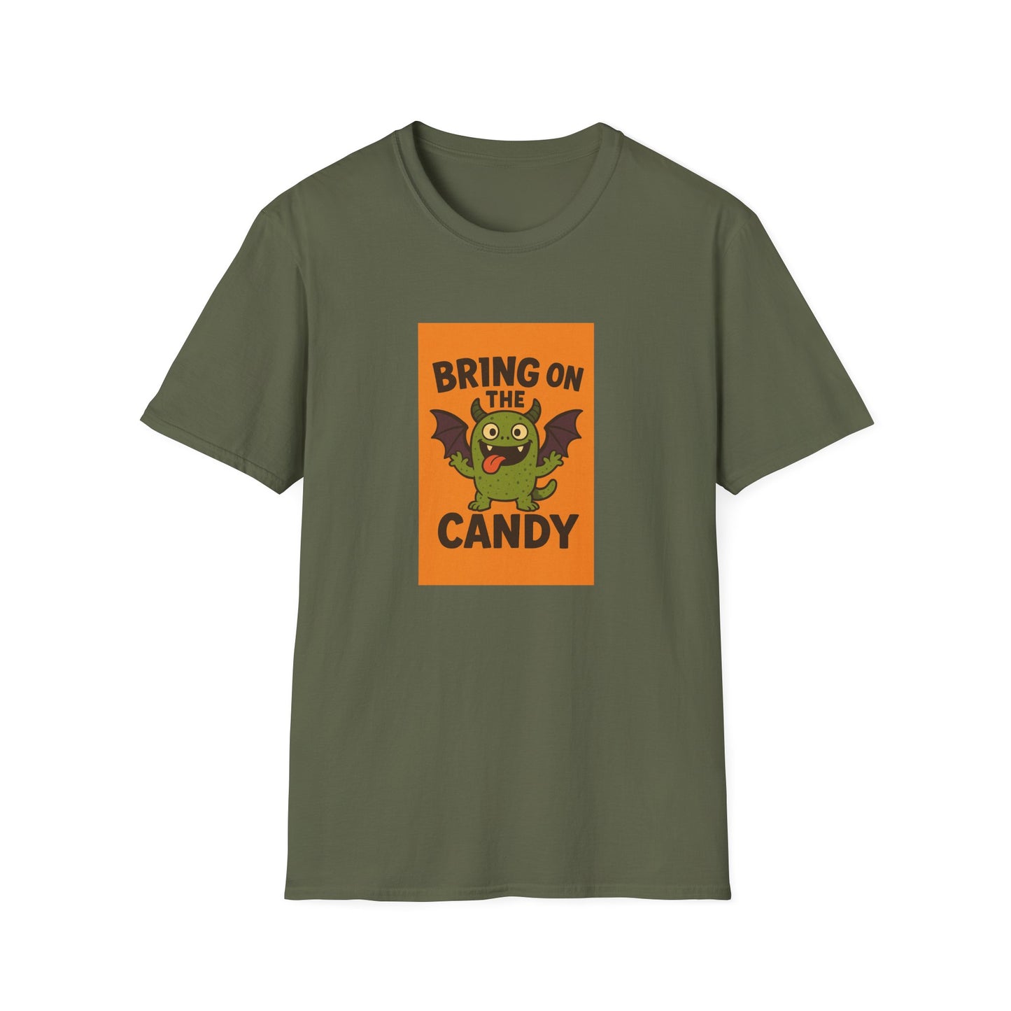 Halloween Fun Unisex T-Shirt - Bring on the Candy Monster, Spooky Vibes, Kid-Friendly Outfit, Costume Party Tee, Trick-or-Treat Gear