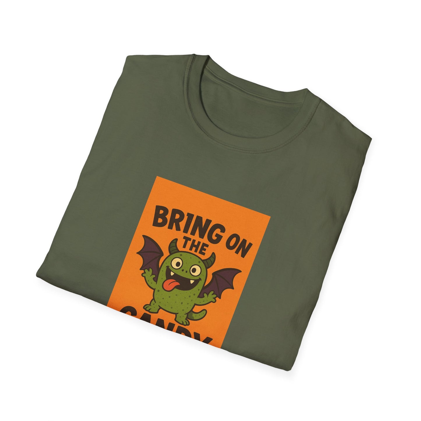 Halloween Fun Unisex T-Shirt - Bring on the Candy Monster, Spooky Vibes, Kid-Friendly Outfit, Costume Party Tee, Trick-or-Treat Gear