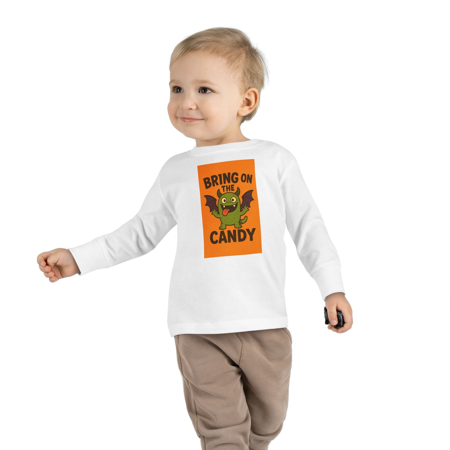 Halloween Toddler Long Sleeve Tee - 'Bring on the Candy' - Perfect for Trick-or-Treating, Fall Celebrations, Kids Halloween Shirt, [...]