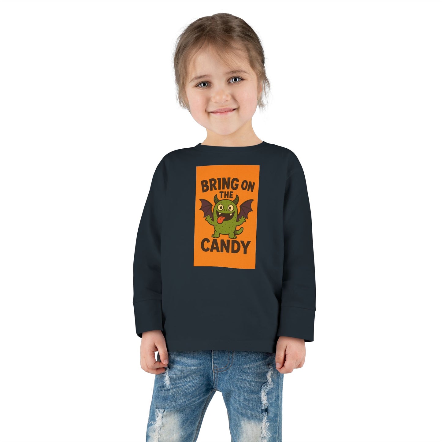 Halloween Toddler Long Sleeve Tee - 'Bring on the Candy' - Perfect for Trick-or-Treating, Fall Celebrations, Kids Halloween Shirt, [...]