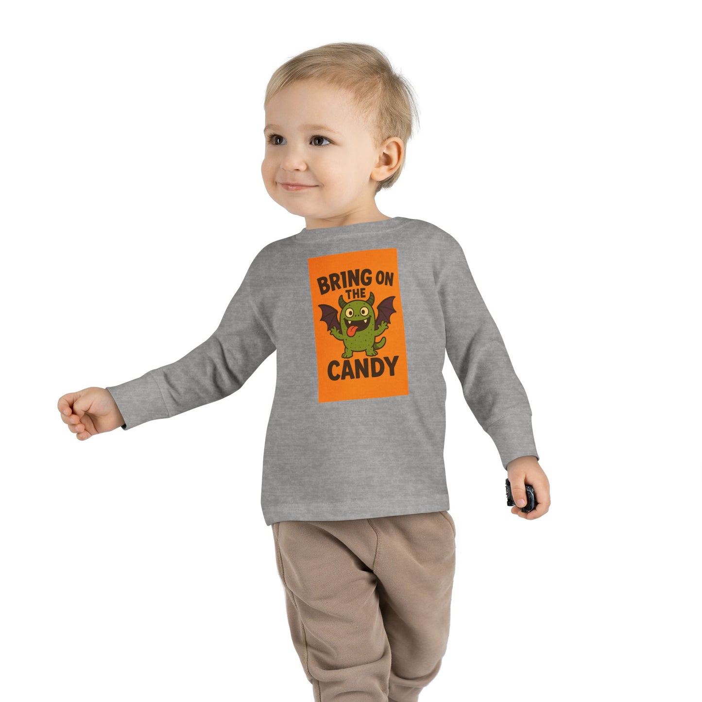 Halloween Toddler Long Sleeve Tee - 'Bring on the Candy' - Perfect for Trick-or-Treating, Fall Celebrations, Kids Halloween Shirt, [...]