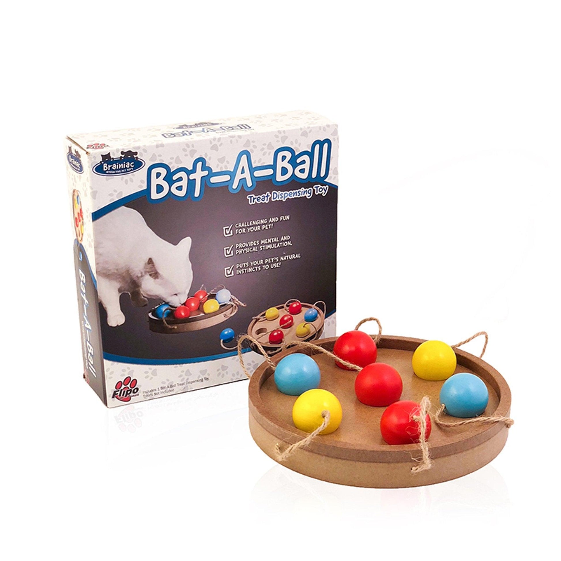 Brainiac Bat-A-Ball Interactive Treat Discovery Toy-0